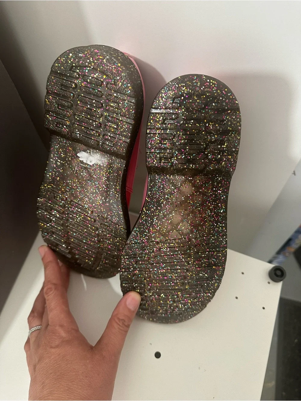 Dr. Martens Pink and Red Heart Mary Jane Kids Shoes